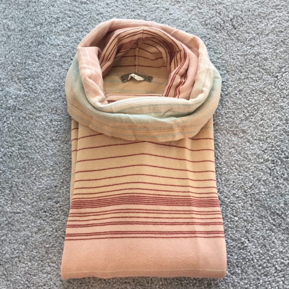 Striped J. Crew Beige Cowel Neck Sweater. Size S